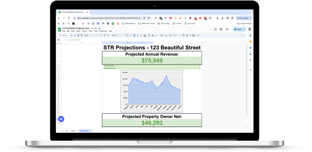 The Profitability Projection Tool mockup
